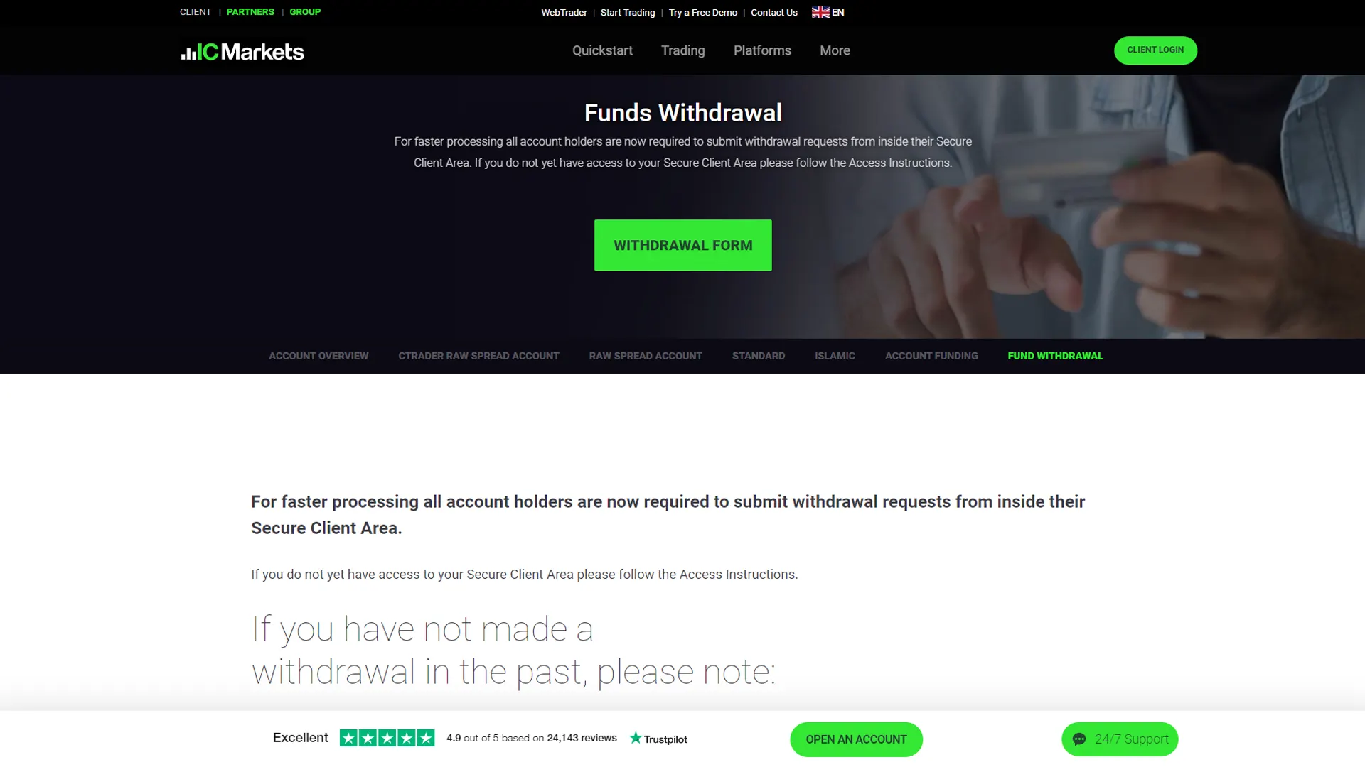 IC Markets recenzia – Poplatky za výbery IC Markets